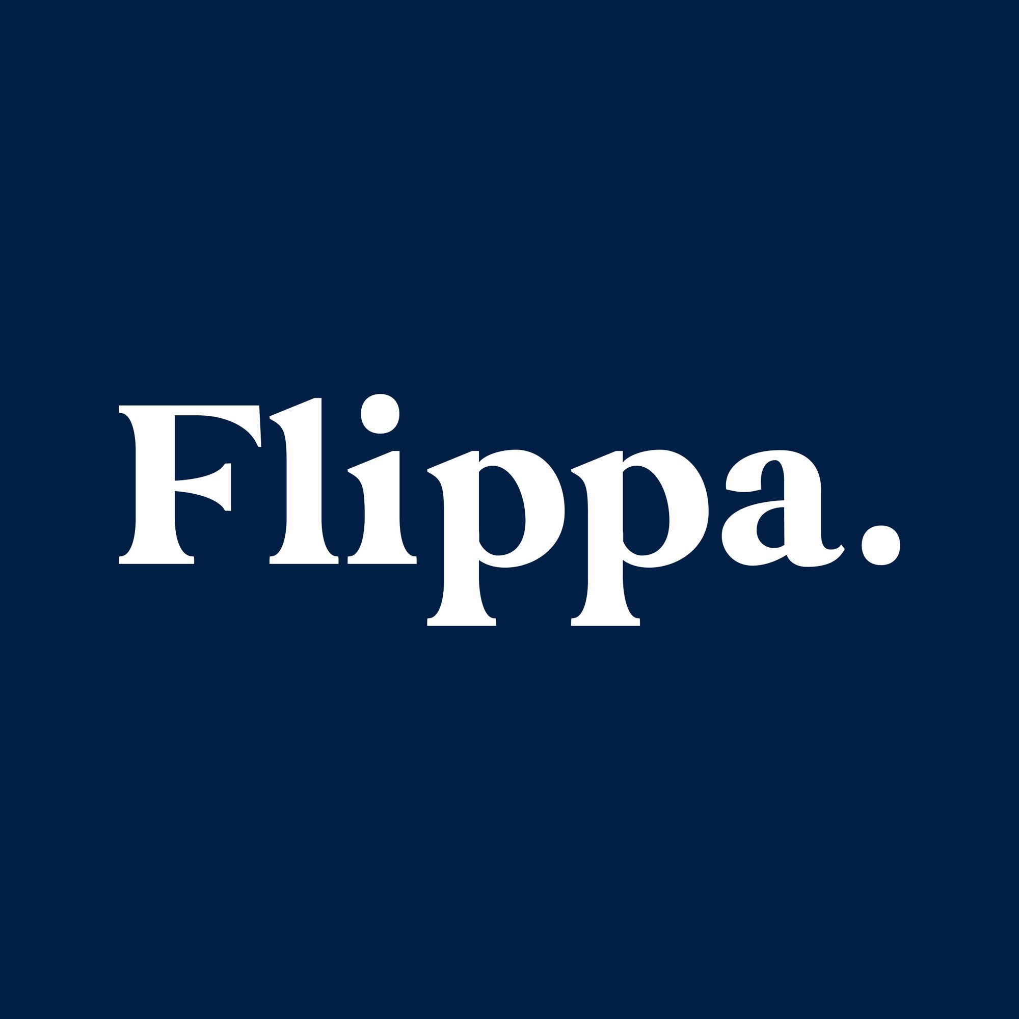 Flippa_Logo_-_Oxford_Blue_Background_-_square