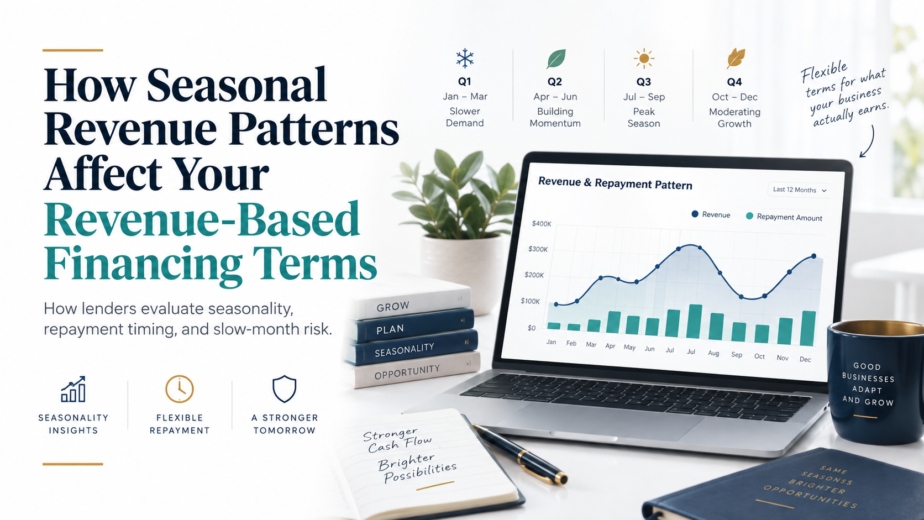 Seasonal revenue patterns affecting revenue-based financing terms, repayment timing and cash flow across peak and slow months